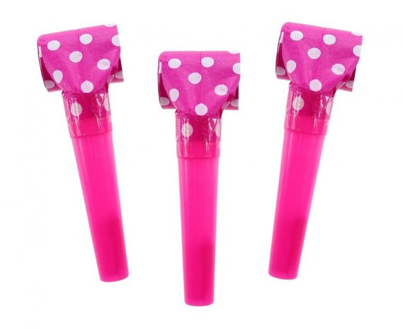 Hot Pink Rolled Tongues with Dots | 100 pieces