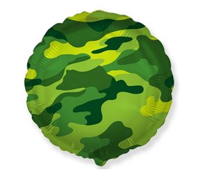 Ballon à hélium rond camouflage 46 cm | à l'unité