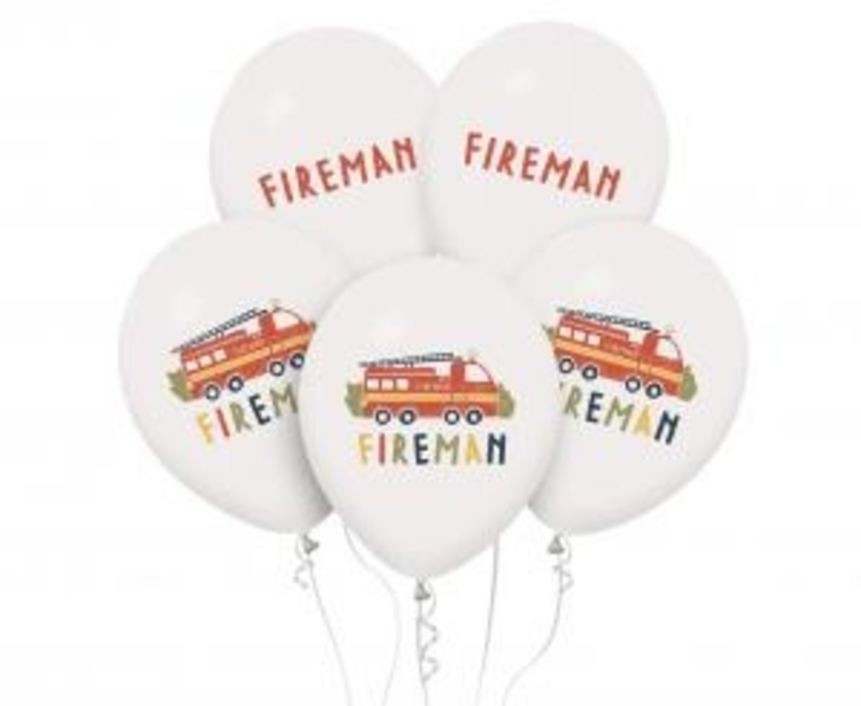 Godan Firefighter Balloons Fireman 30 cm | 5 pieces