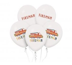 Godan Brandweer  Ballonnen Fireman 30 cm | 5 stuks Godan Brandweer  Ballonnen Fireman 30 cm | 5 stuks