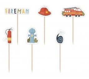 Godan Brandweer Prikkers Fireman | 6 stuks Godan Brandweer Prikkers Fireman | 6 stuks