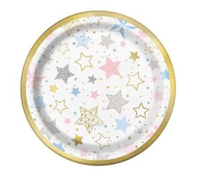 Unique Party Bordjes Twinkle Twinkle 18 cm | 8 stuks Unique Party Bordjes Twinkle Twinkle 18 cm | 8 stuks