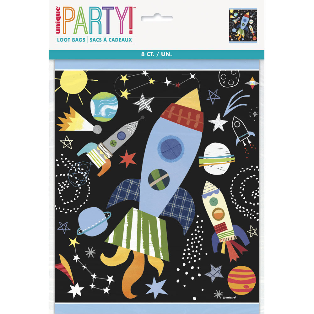 Unique Party Uitdeelzakjes Outer Space 24x16cm | 8 stuks