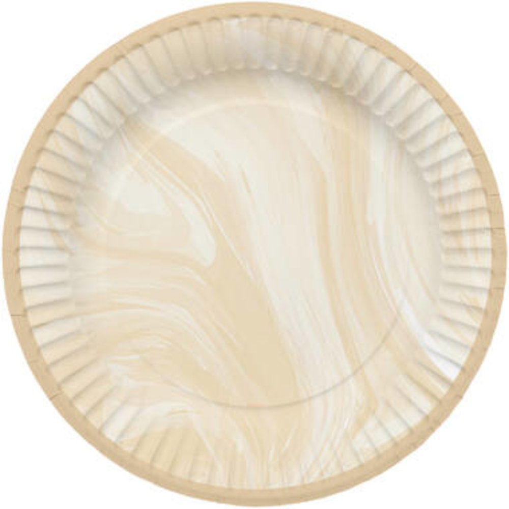 Folat Beige Marmorteller, 23 cm | 8 Stück