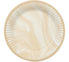 Folat Assiettes en marbre beige 23 cm | 8 pièces