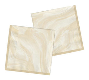 Folat Serviettes beige marbré 33 x 33 cm | 20 pièces