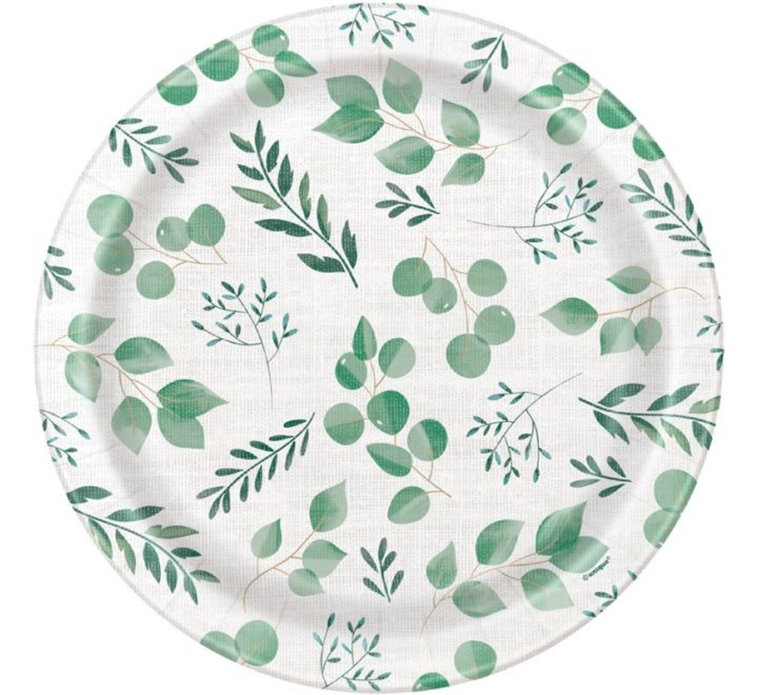 Unique Party Botanische Borden 22 cm | 8 stuks Unique Party Botanische Borden 22 cm | 8 stuks