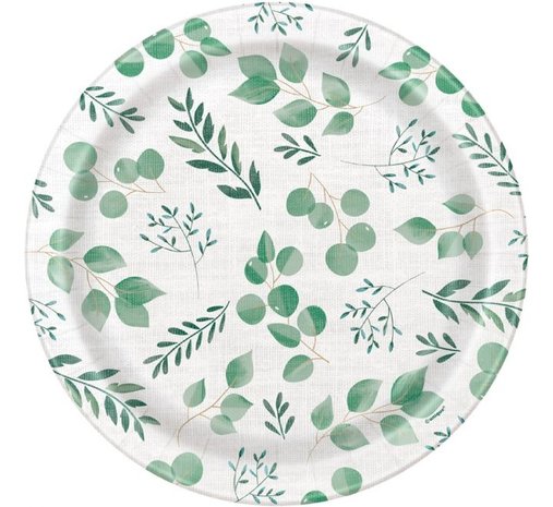 Unique Party Botanische Borden 22 cm | 8 stuks Unique Party Botanische Borden 22 cm | 8 stuks