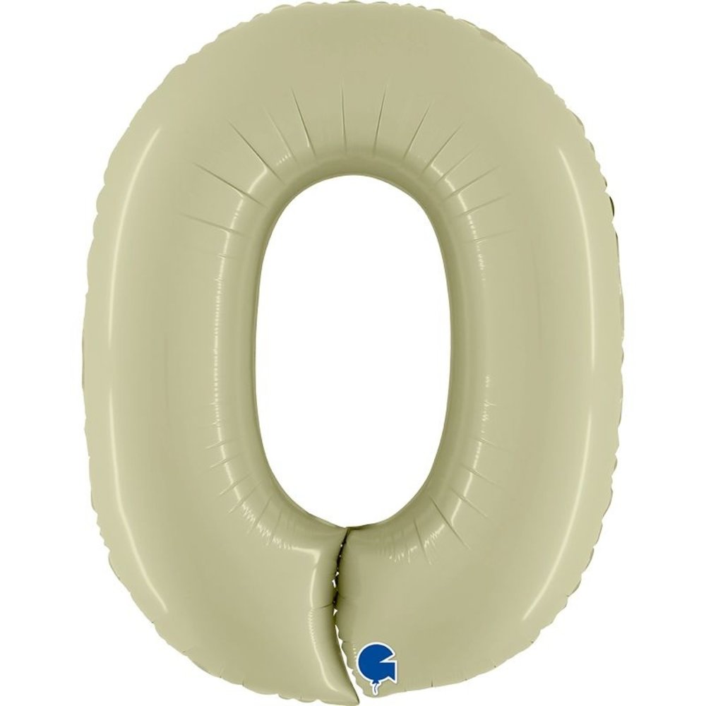 Grabo Olivgrüner Folienballon mit der Zahl 0 | 102 cm