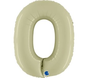 Grabo Olivgrüner Folienballon mit der Zahl 0 | 102 cm