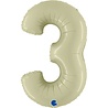 Grabo Olivgrüner Folienballon, Zahl 3 | 102 cm Grabo Olivgrüner Folienballon, Zahl 3 | 102 cm