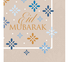 Amscan Eid Mubarak Servetten 33x33cm | 16 stuks Amscan Eid Mubarak Servetten 33x33cm | 16 stuks