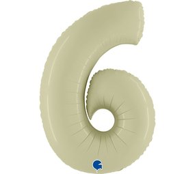 Grabo Olivgrüner Folienballon, Zahl 6 | 102 cm