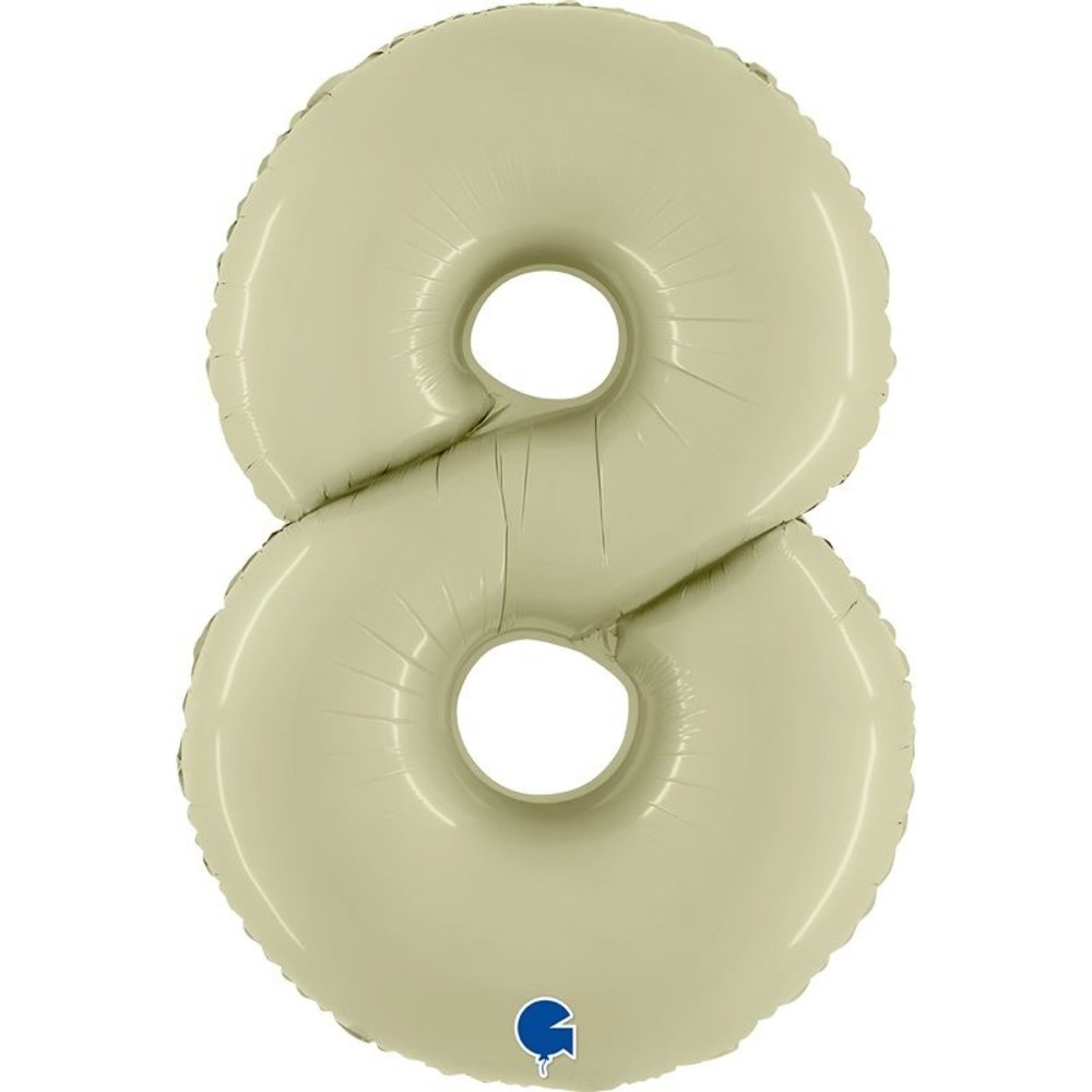 Grabo Olivgrüner Folienballon, Zahl 8 | 102 cm