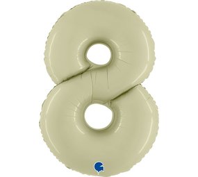 Grabo Olijfgroene Folie Ballon cijfer 8 | 102cm Grabo Olijfgroene Folie Ballon cijfer 8 | 102cm