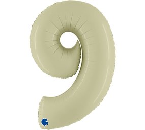 Grabo Olivgrüner Folienballon, Zahl 9 | 102 cm