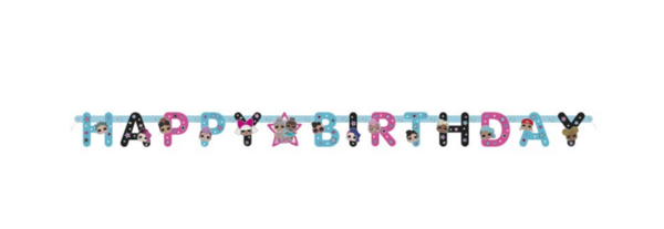 Unique Party LOL Surprise Buchstabengirlande „Happy Birthday“ 182 cm | pro Stück