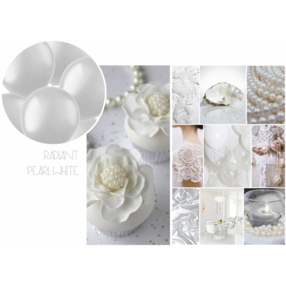 Folat Pearlescent White Balloons 33cm | 10 or 100 pieces
