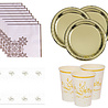 Tuf-Tuf Service de table Eid Mubarak or et blanc | 6 personnes Tuf-Tuf Service de table Eid Mubarak or et blanc | 6 personnes