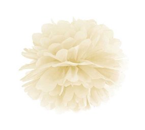 Partydeco Pompom Ivoor/Creme Papier 35cm | per stuk Partydeco Pompom Ivoor/Creme Papier 35cm | per stuk