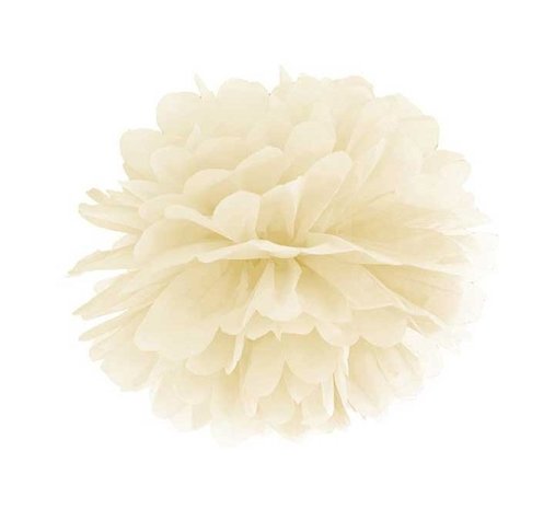 Partydeco Pompon en papier ivoire/crème 35 cm | à l'unité