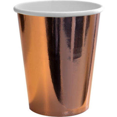 Unique Party Roségoldener Metallic-Becher, 25 cl | 8 Stück