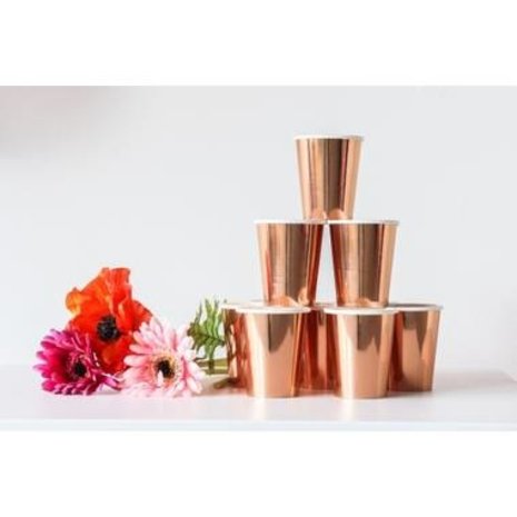 Unique Party Rose Gold Metallic Mug 25cl | 8 pieces