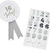 Hootyballoo Ages Rosette White/Silver 10cm | per piece Hootyballoo Ages Rosette White/Silver 10cm | per piece