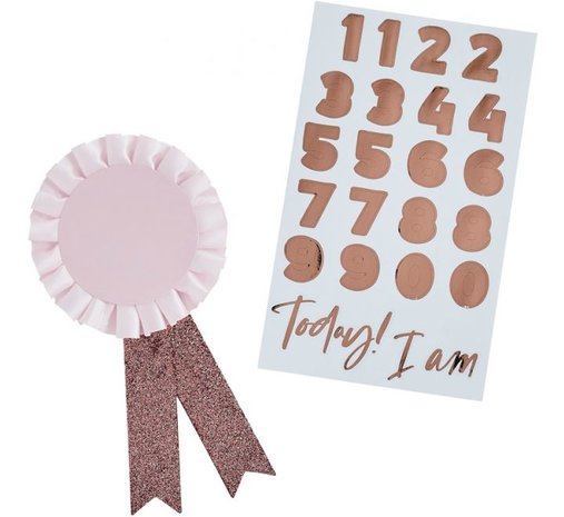 Hootyballoo Ages Rosette Pink/Roségold 10 cm | pro Stück