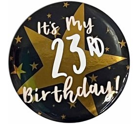 Amscan Leeftijden Button Zwart/Goud 5cm | per stuk Amscan Leeftijden Button Zwart/Goud 5cm | per stuk