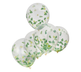 Ginger Ray Ballon confettis Feuilles Tropicales | 5 pièces