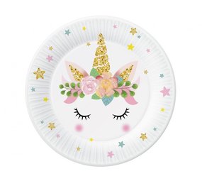 Godan Assiettes Licorne Bébé Dorées 18 cm | 6 pièces