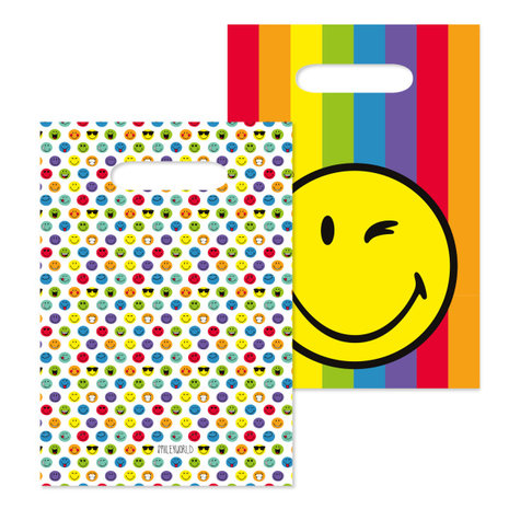 Amscan Sachets à friandises en papier à motifs souriants 16 x 23 cm | 8 pièces