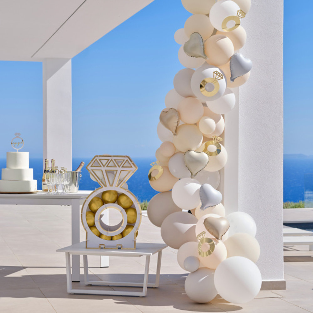 Ginger Ray Balloon Arch Kit White, Ivory, Grey, Taupe | 70 Balloons & 5 Rings