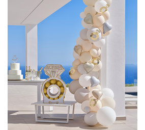 Ginger Ray Ballonnenboog Kit Wit, Ivoor, Grijs, Taupe  | 70 ballonnen & 5 Ringen Ginger Ray Ballonnenboog Kit Wit, Ivoor, Grijs, Taupe  | 70 ballonnen & 5 Ringen