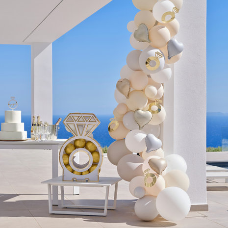 Ginger Ray Balloon Arch Kit White, Ivory, Grey, Taupe | 70 Balloons & 5 Rings