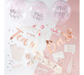 Ginger Ray Ensemble de décoration Team Bride or rose | 48 pièces
