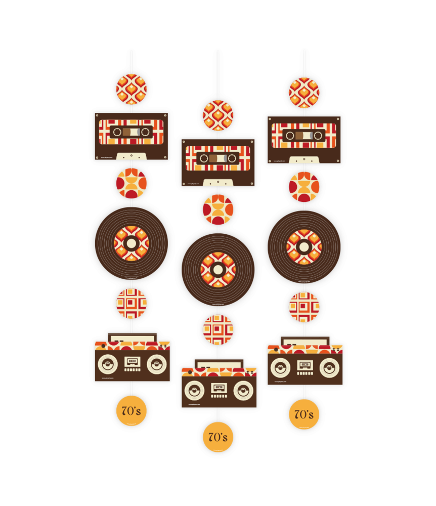 Paper Dreams Décoration suspendue années 70 120 cm | 3 pièces
