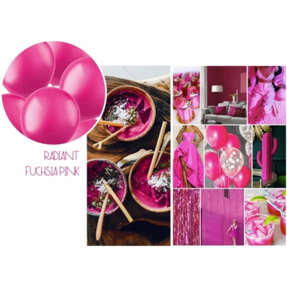 Folat Fuchsia-pinke Metallic-Luftballons, 33 cm | 10 Stück