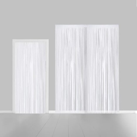 WeFiesta Rideau de porte blanc ignifugé | 100 x 240 cm