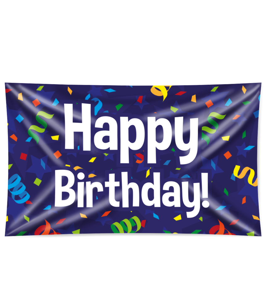Paper Dreams Happy Birthday Cartoon XXL Gevelvlag | 90x150cm Paper Dreams Happy Birthday Cartoon XXL Gevelvlag | 90x150cm