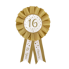 Paper Dreams Ages Rosette 16 years White/ Gold 14cm | per piece