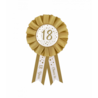 Paper Dreams Leeftijden Rozet  18 jaar Wit/ Goud 14cm | per stuk