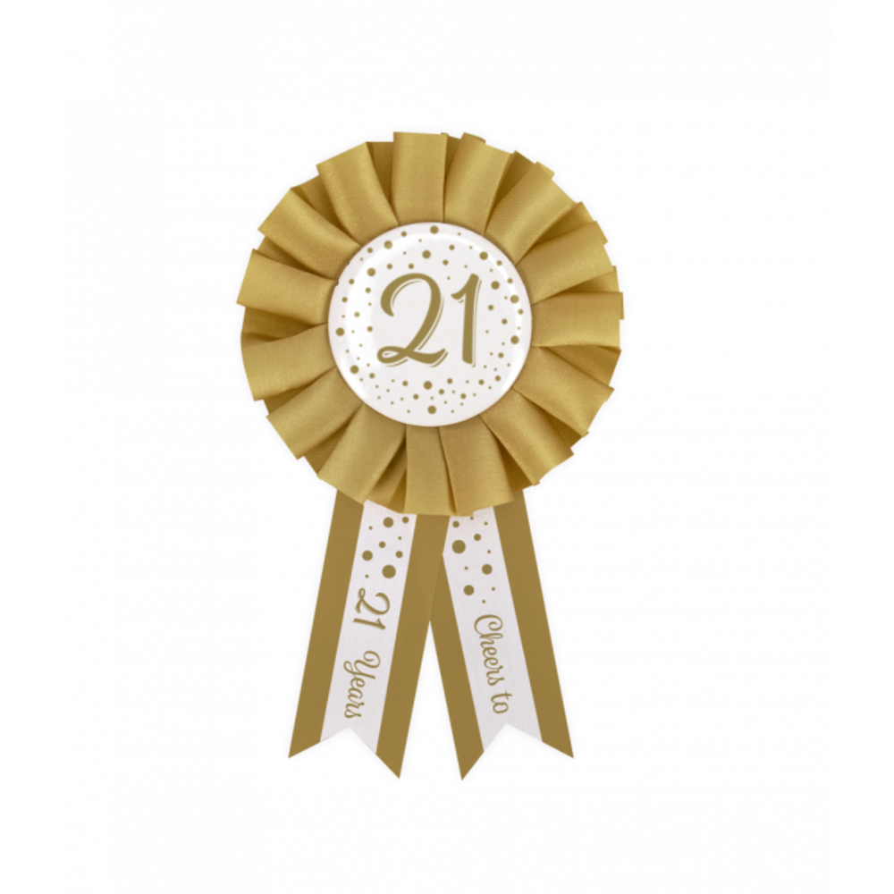 Paper Dreams Ages Rosette 21 Jahre Weiß/Gold 14 cm | pro Stück