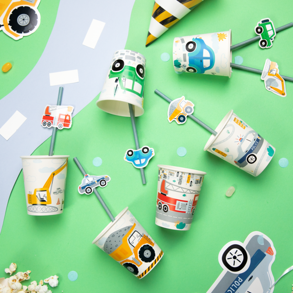 Tuf-Tuf Paper Vehicle Straws | 6 pieces