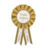 Paper Dreams Happy Birthday Rosette White/Gold 14cm | per piece Paper Dreams Happy Birthday Rosette White/Gold 14cm | per piece
