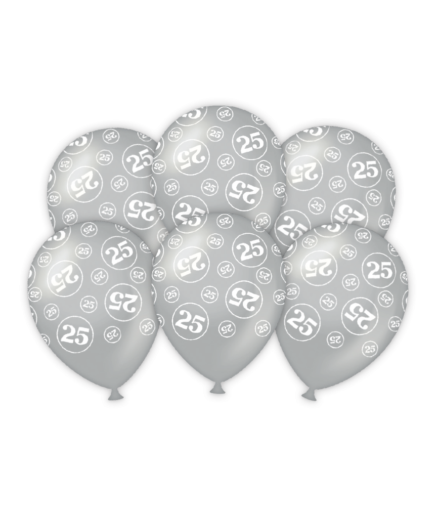 Paper Dreams Ballons zum 25. Hochzeitstag | 6 Stück