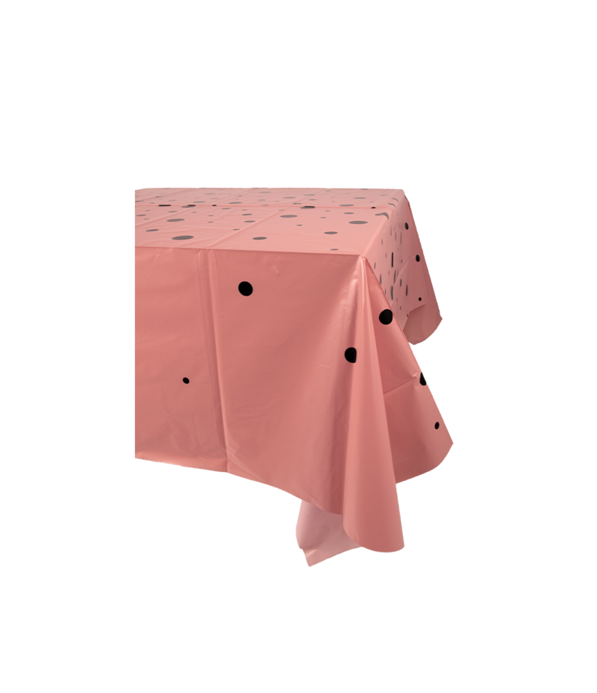 Paper Dreams Rose Gold Tablecloth with Black Dots 137x274cm | per piece