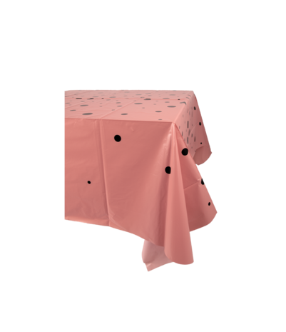 Paper Dreams Rose Gold Tablecloth with Black Dots 137x274cm | per piece