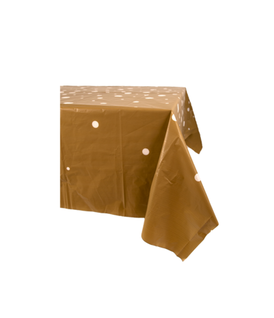 Paper Dreams Gold Tablecloth with White Dots 137x274cm | per piece